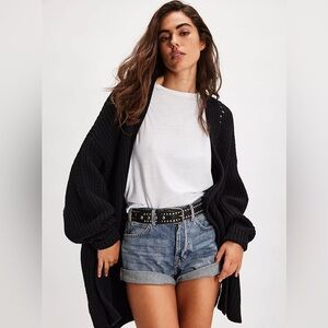 Free People Nightingale Cardi, Black